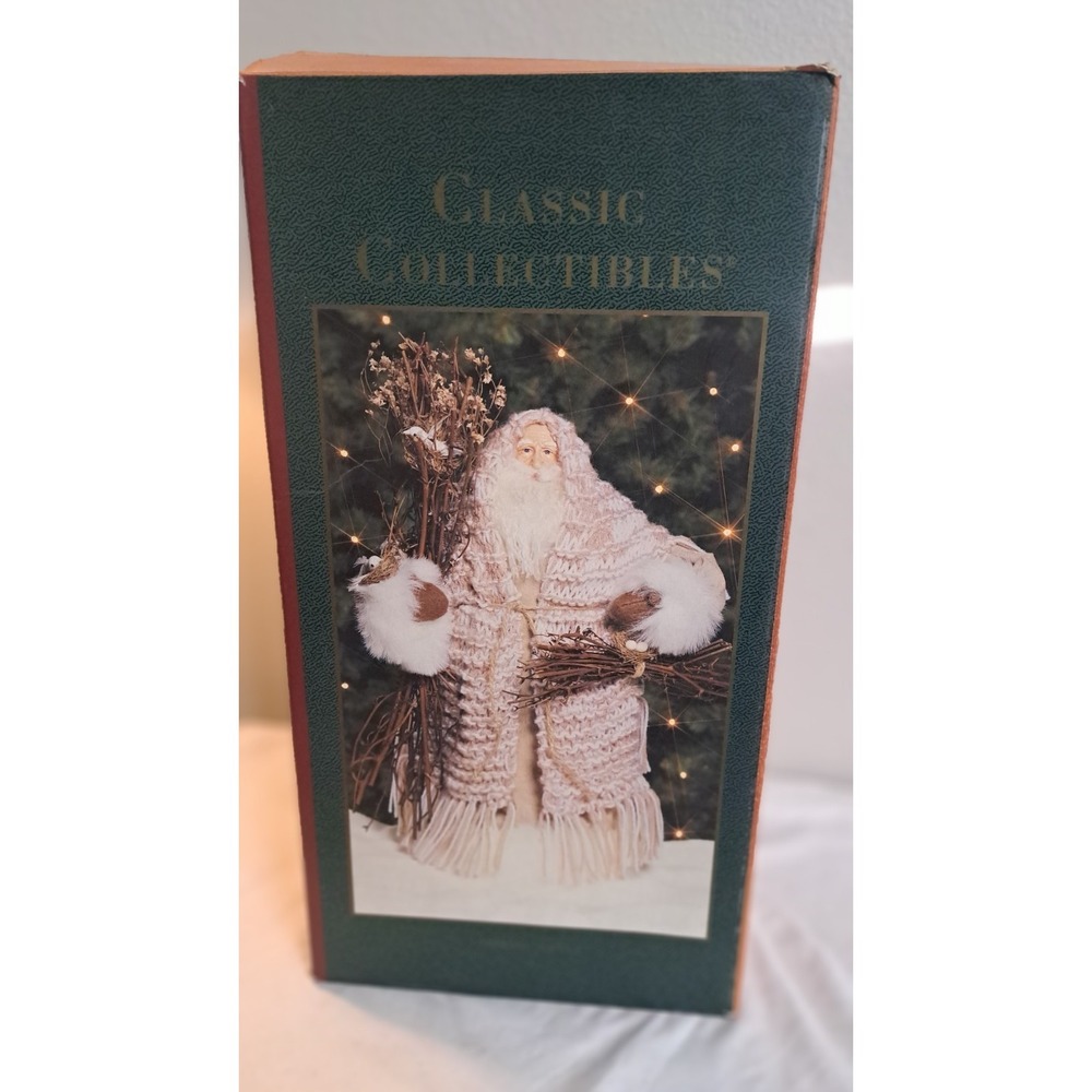 Vintage Classic Collectibles Woodsman Santa Christmas Figure w/ Box Rustic Decor
